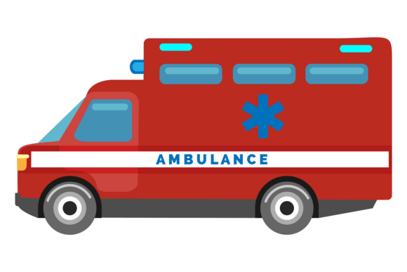 Ambulance Cartoon Icon. Medical Help Tra
