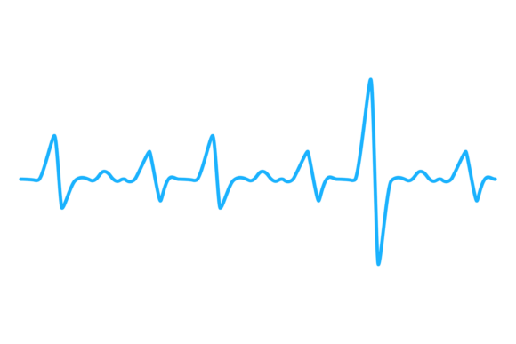 EKG Symbol: Heartbeat Blue Line