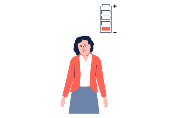 Low Energy Health. Woman with Medical Si