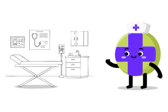 Medical Nurse Mascot with Red Cross Symb