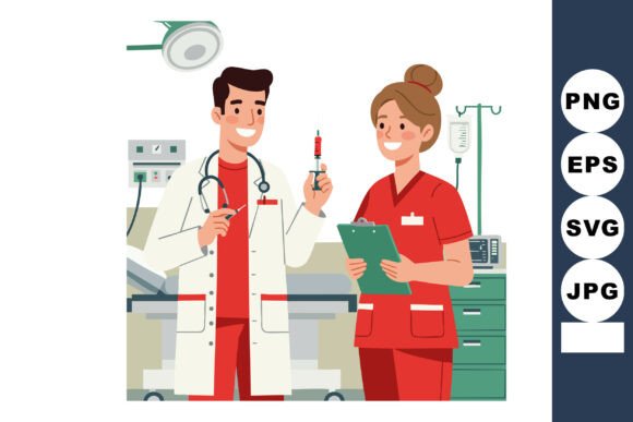 Medical Professionals Preparing Injection