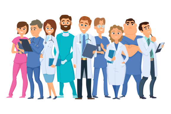 Medical Staff People. Cartoon Hospital T