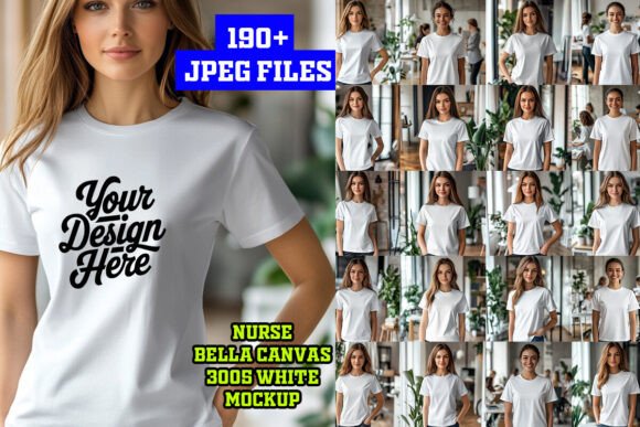 Nurse Bella Canvas 3005 White Bundle