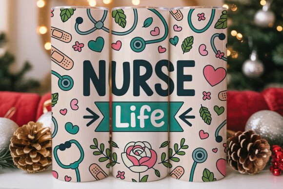 Nurse Life Doodle 20oz Tumbler Wrap