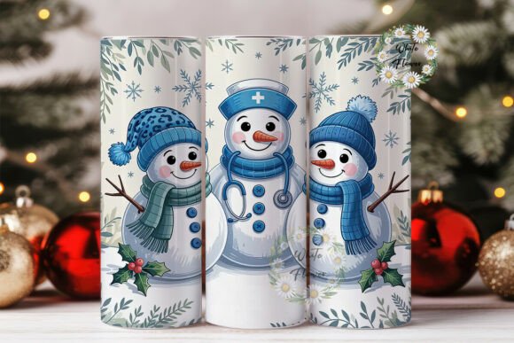 Nurse Snowman Squad 20oz Tumbler Wrap