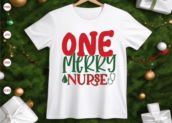 One Merry Nurse Christmas PNG T Shirt