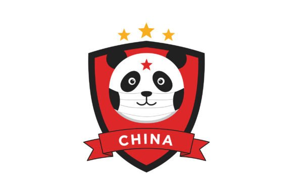 Panda Face Wearing Medical Mask with Red