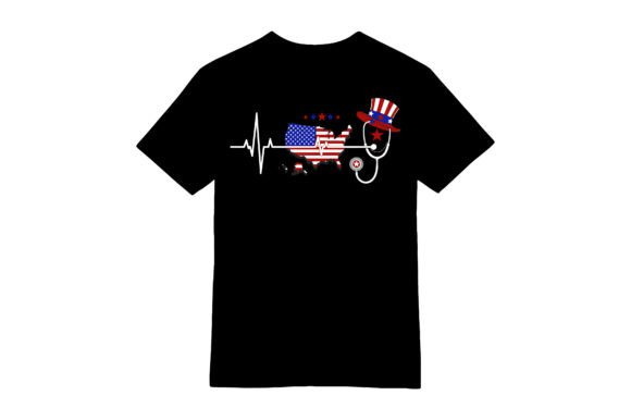 Patriotic Nurse USA Heartbeat T-shirt