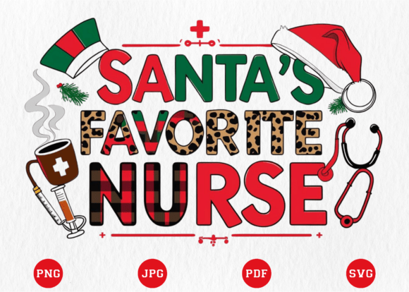 Santa’s Favorite Nurse Stethoscope PNG