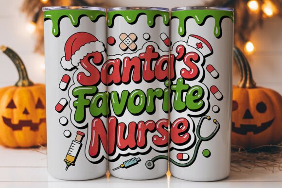 Santa’s Favorite Nurse Tumbler Wrap