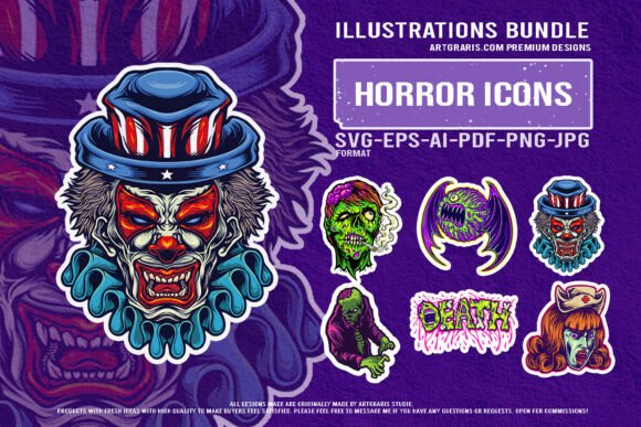 Spooky Bat Monster Zombie Nurse Clown