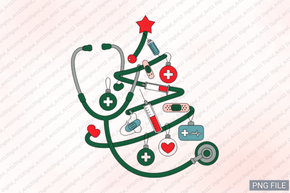 Stethoscope Christmas Tree, Nurse Design