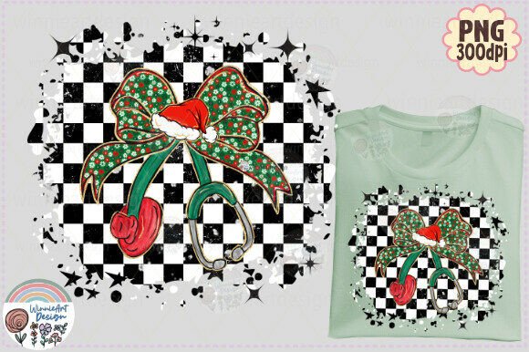 Stethoscope Nurse Coquette Checkered PNG
