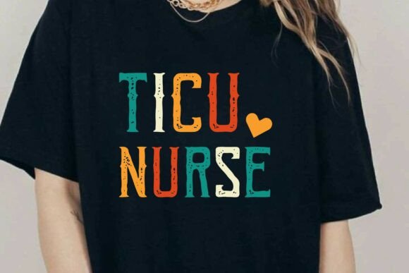 TICU Nurse Retro T-Shirt Design