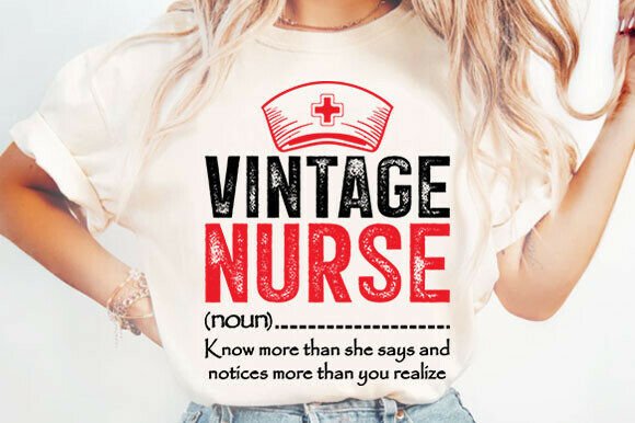 Vintage Nurse Noun Sublimation PNG